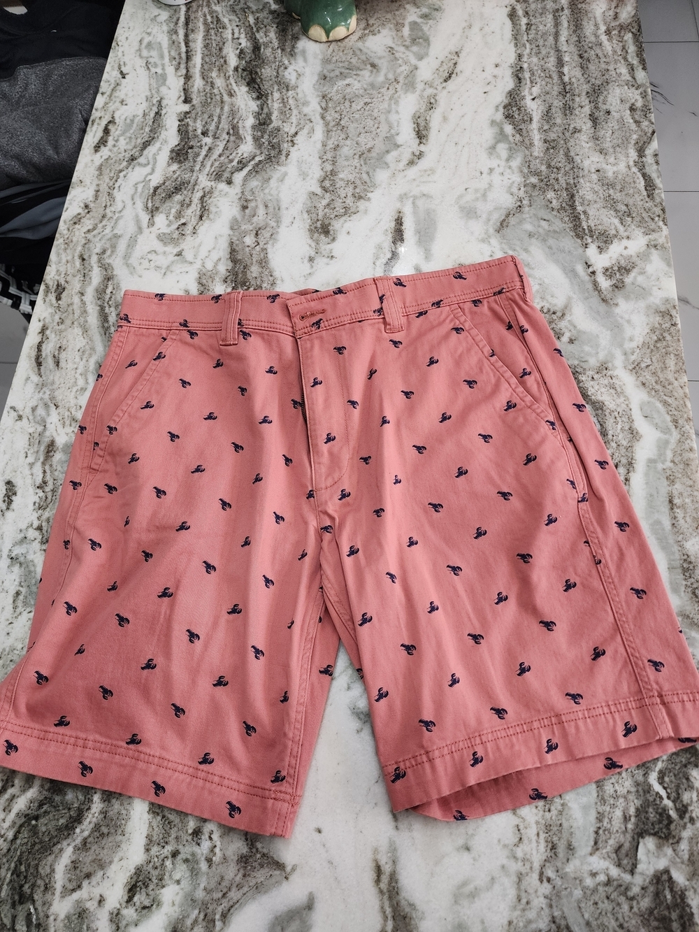 St. John's Bay Coral Shorts with Navy Embroidered Motif